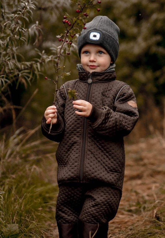 pegs Held og lykke vandfald Mikk-Line - Bløde termobukser til børn i en flot brun
