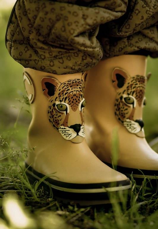 Mikk-Line gummistøvler til børn med 3D tigerhoved