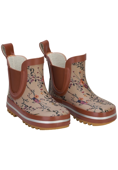 Mikk-Line - Korte gummistøvler med blomster print - Flower - Nougat