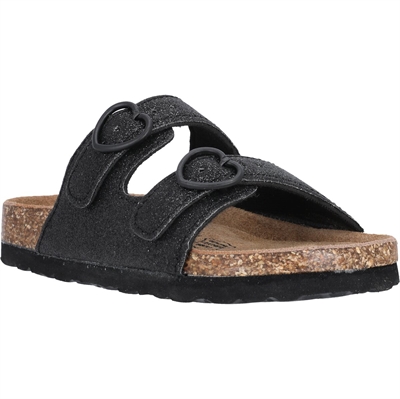 ZigZag - Kork sandaler m/glimmer til børn - Messina Kids Cork - Black