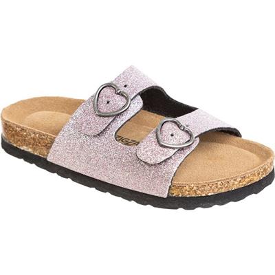 Kork sandaler til børn i lyserød glimmer